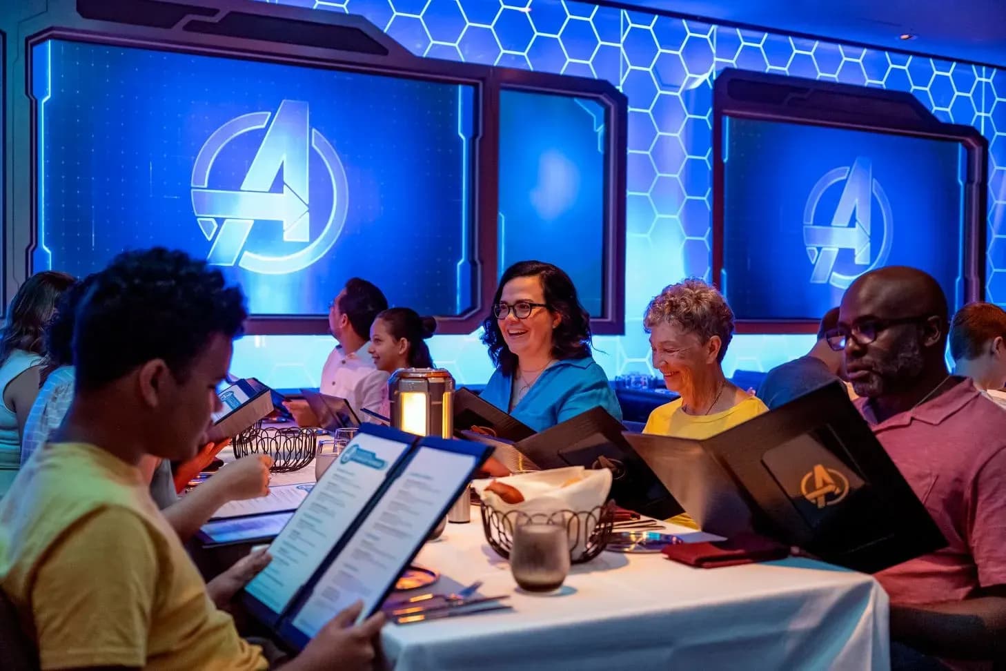 Disney Wish Worlds of Marvel restaurant  - Avengers: Quantum Encounter" dinner show - Disney Treasure
