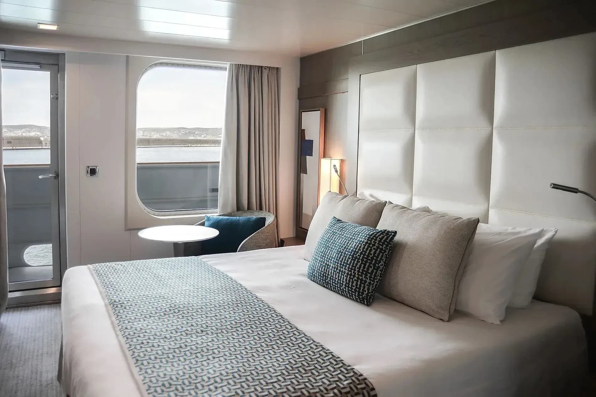 Ponant L'Austral yacht  Lower deck balcony stateroom