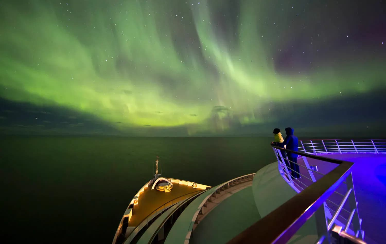 viewing northern lights on a cruise ship