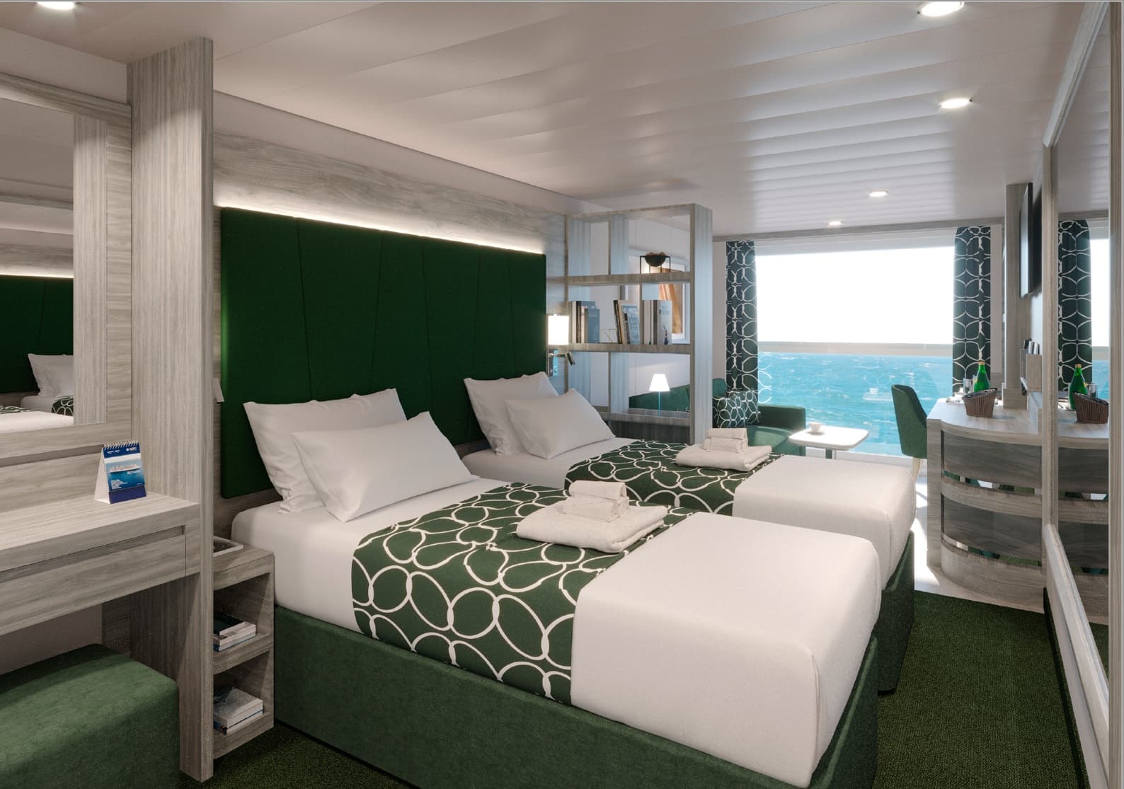 MSC Europa Panoramic Oceanview Cabin. Msc World America, MSC world Asia Cabins