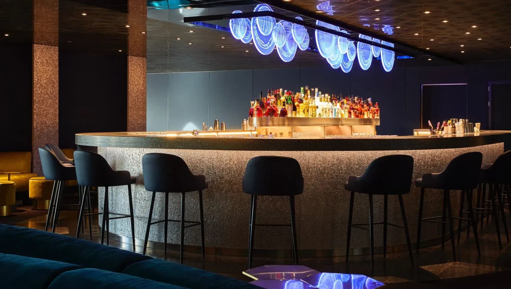 Virgin voyage on the rocks bar