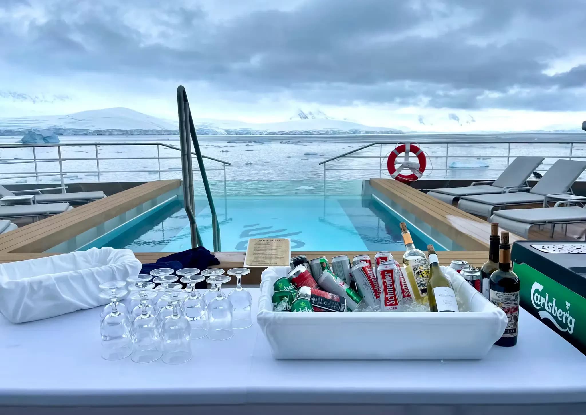 Swan Hellenic Pool Deck - Antarctica luxury cruise expedition