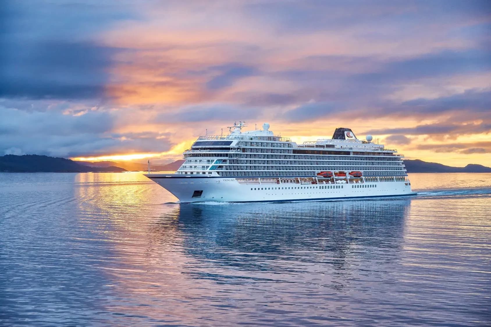 Viking Cruise Star Cruise ship in Lofoten Islands, Norway