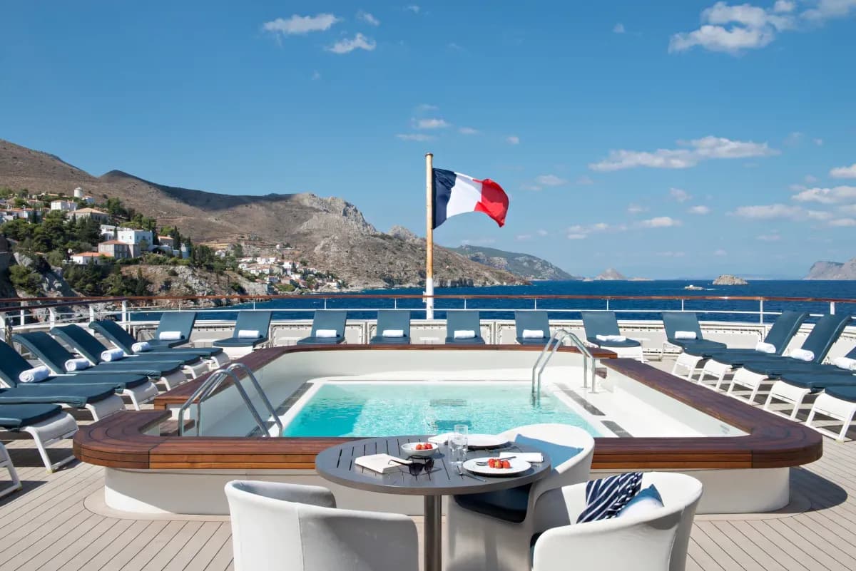 Ponant L'Austral Luxury Yacht pool deck