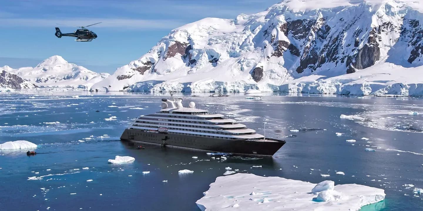 Scenic ecplise ship in Antarctica