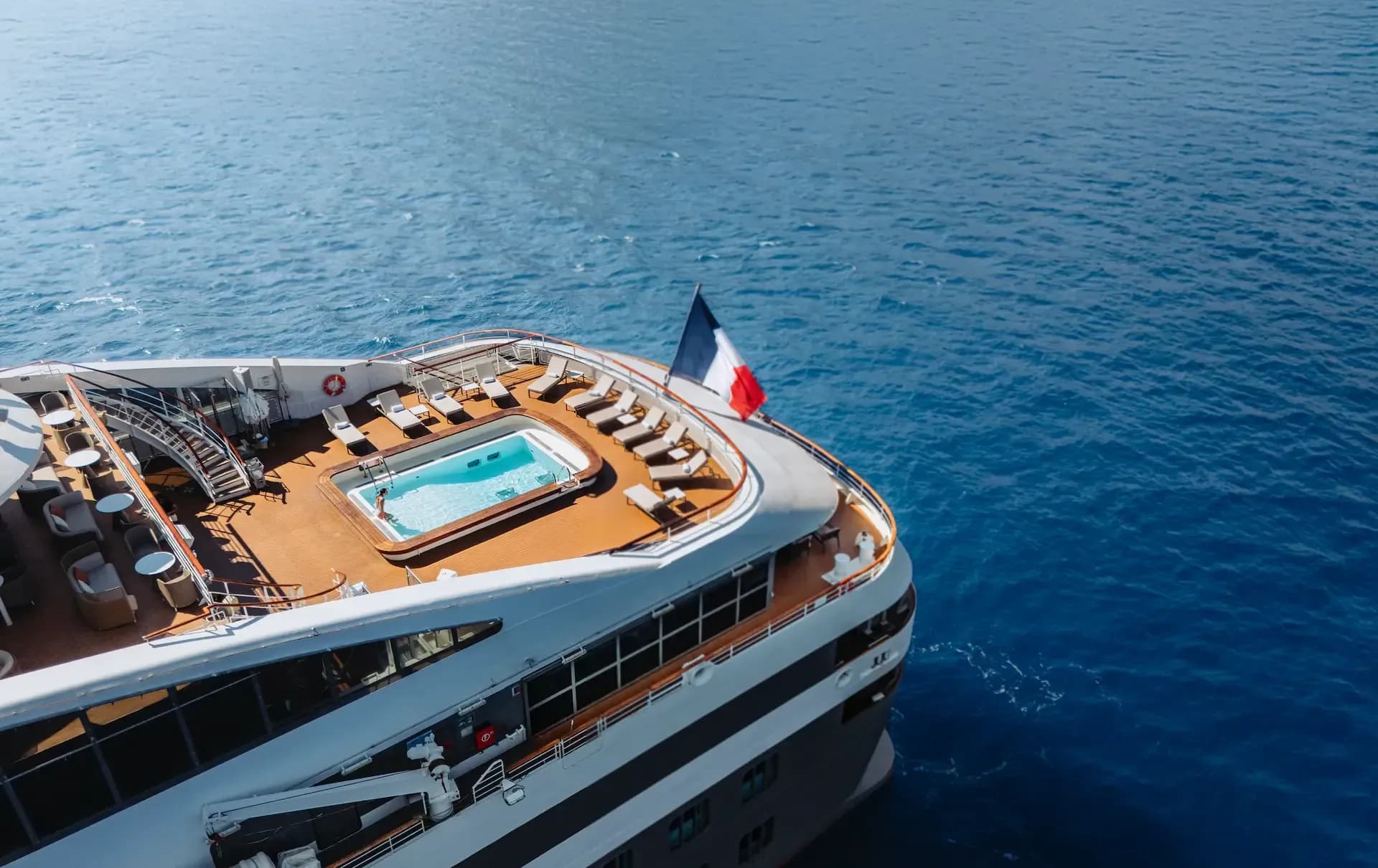 Ponant L'Austral Luxury Yacht pool deck