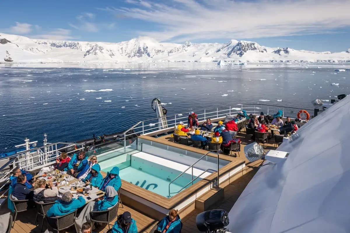 Swan Hellenic Pool Deck - Antarctica luxury cruise expedition