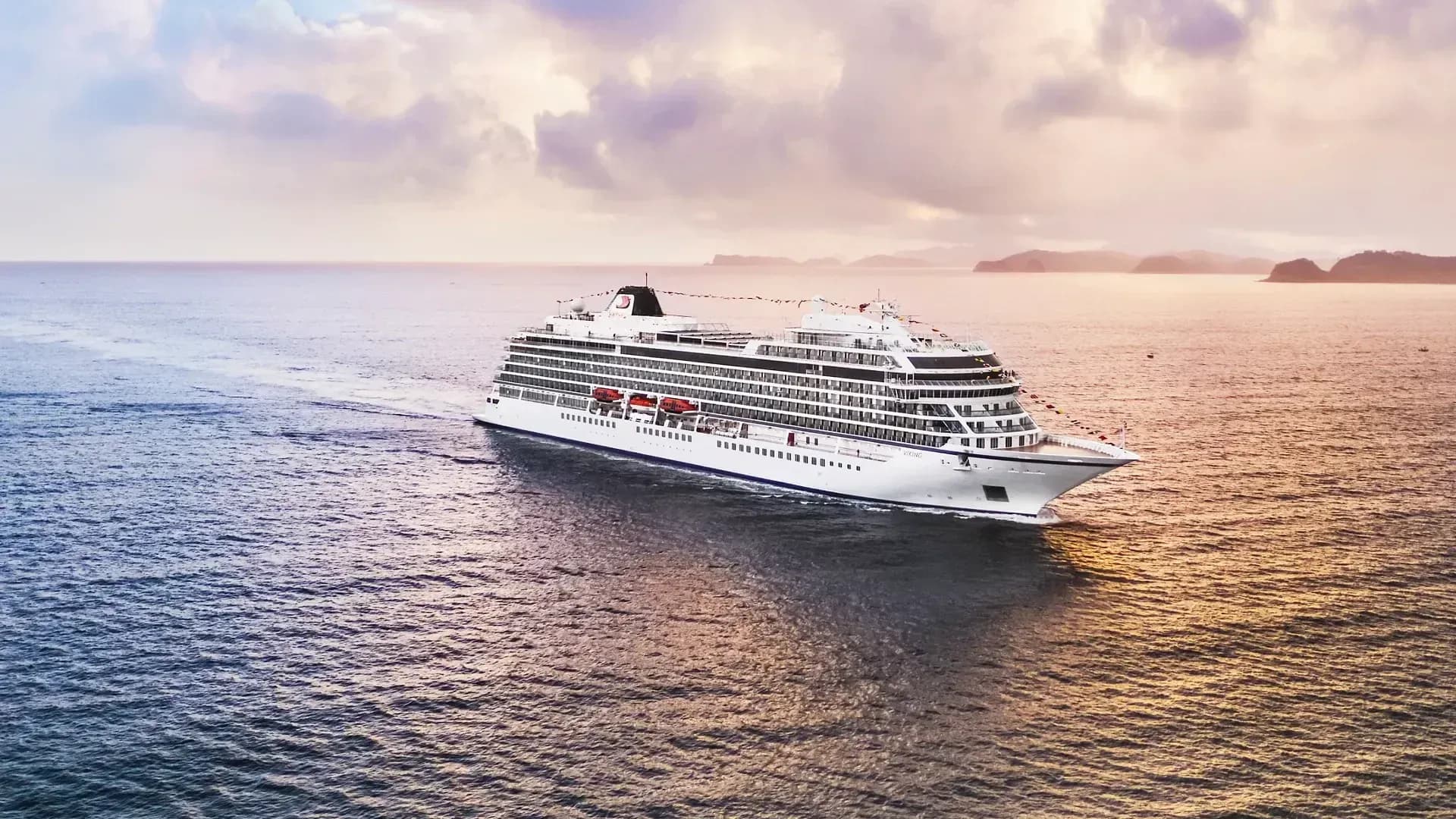 Viking ocean cruise ship cruising the South Pacific