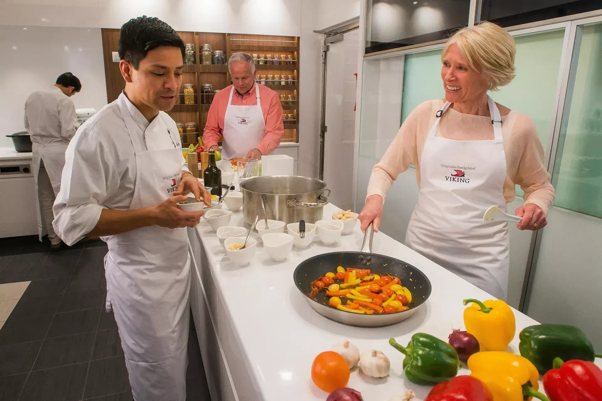 Viking Ocean Cruises Kitchen Table cooking class aboard Viking Sky