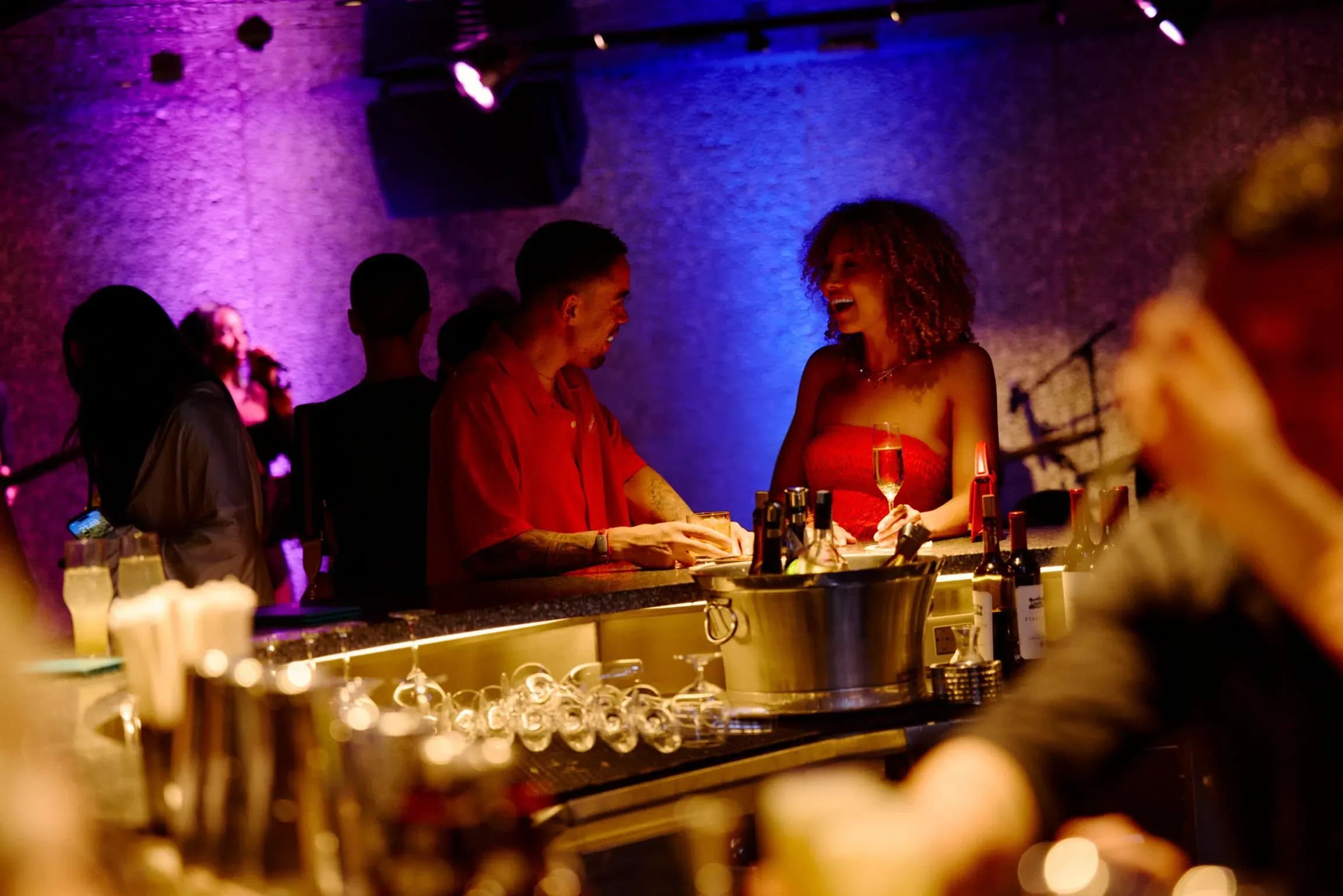 Virgin voyage on the rock bar and lounge