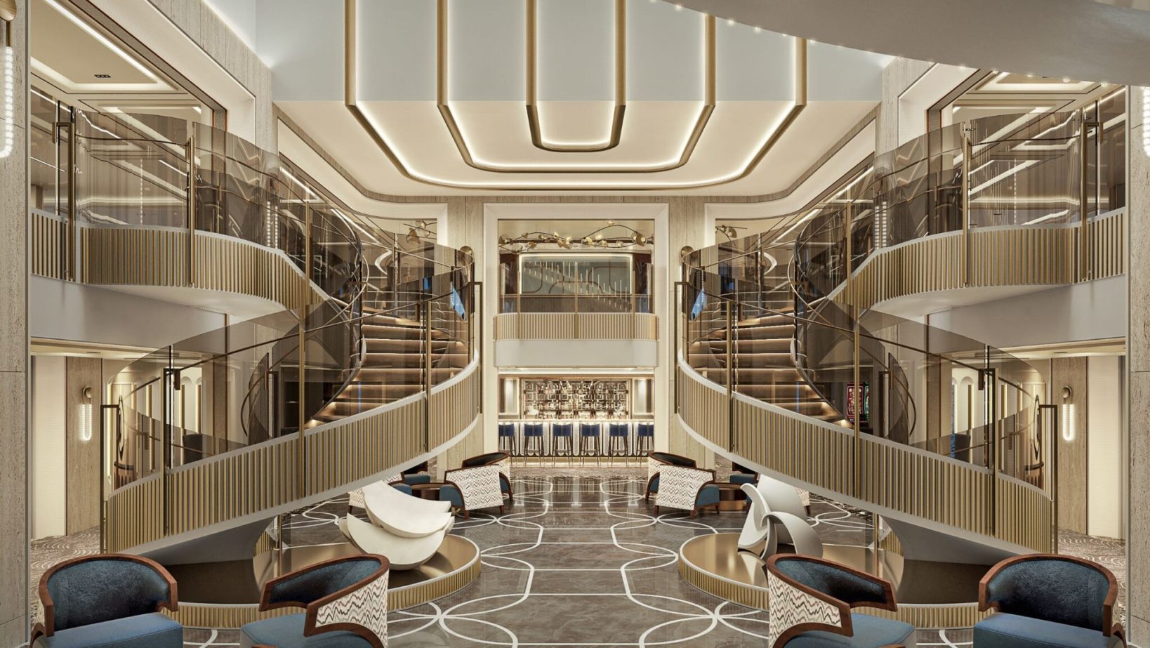 Seven Seas Prestige Atrium , Regent cruises