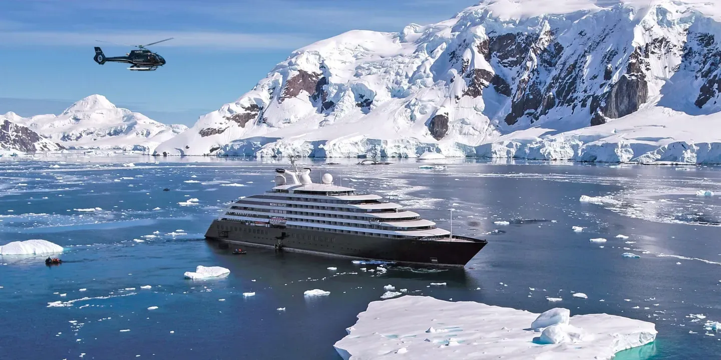 Scenic ecplise ship in Antarctica