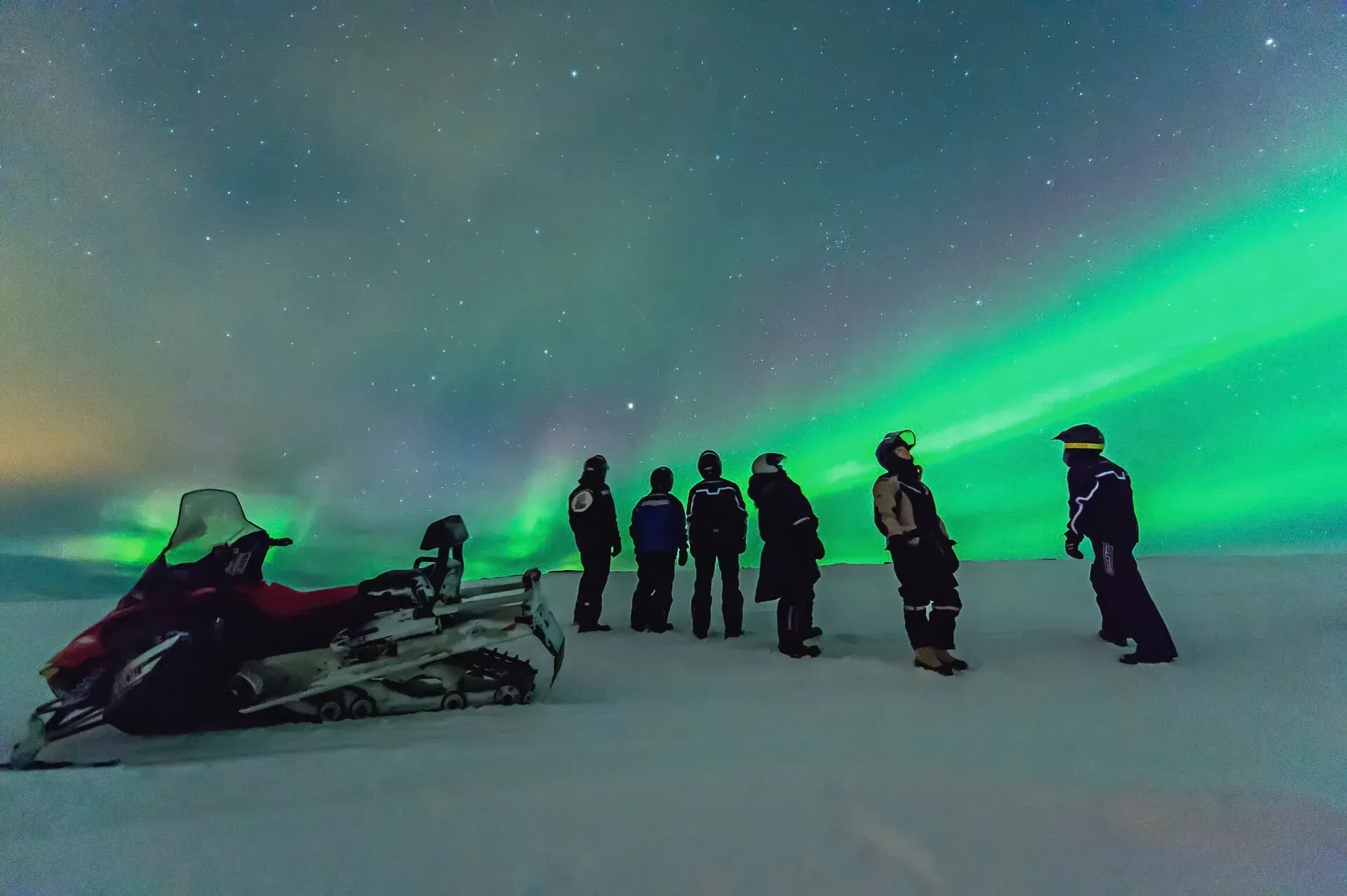 Northern lights snowmobile - norway hurtigruten cruise